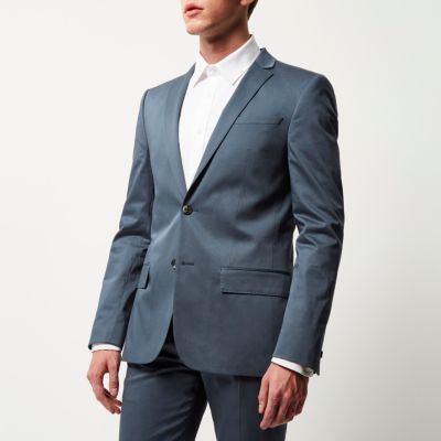 Blue skinny suit jacket